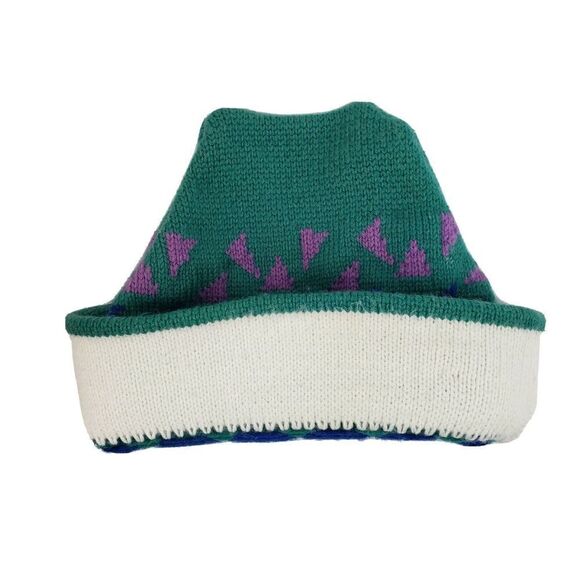 Vintage Adult Winter Hat Beanie Ski Snow Wool Geometric 80s 90s USA - Picture 5 of 7